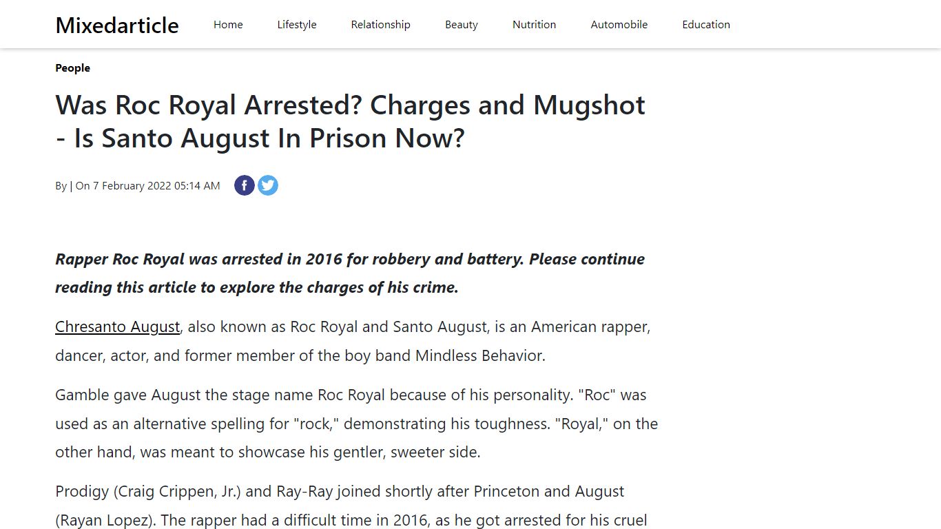 Was Roc Royal Arrested? Charges and Mugshot - Is Santo August In Prison ...